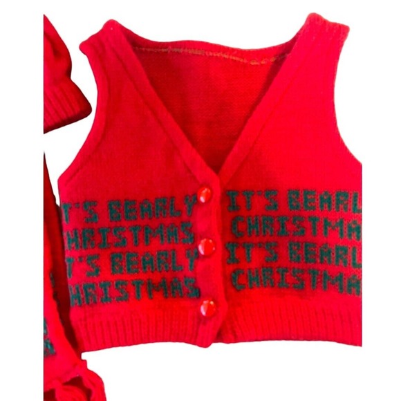 Infant Newborn Christmas Photography Prop Outfit Embroidered Hat Best Scarf‎ - Picture 5 of 5